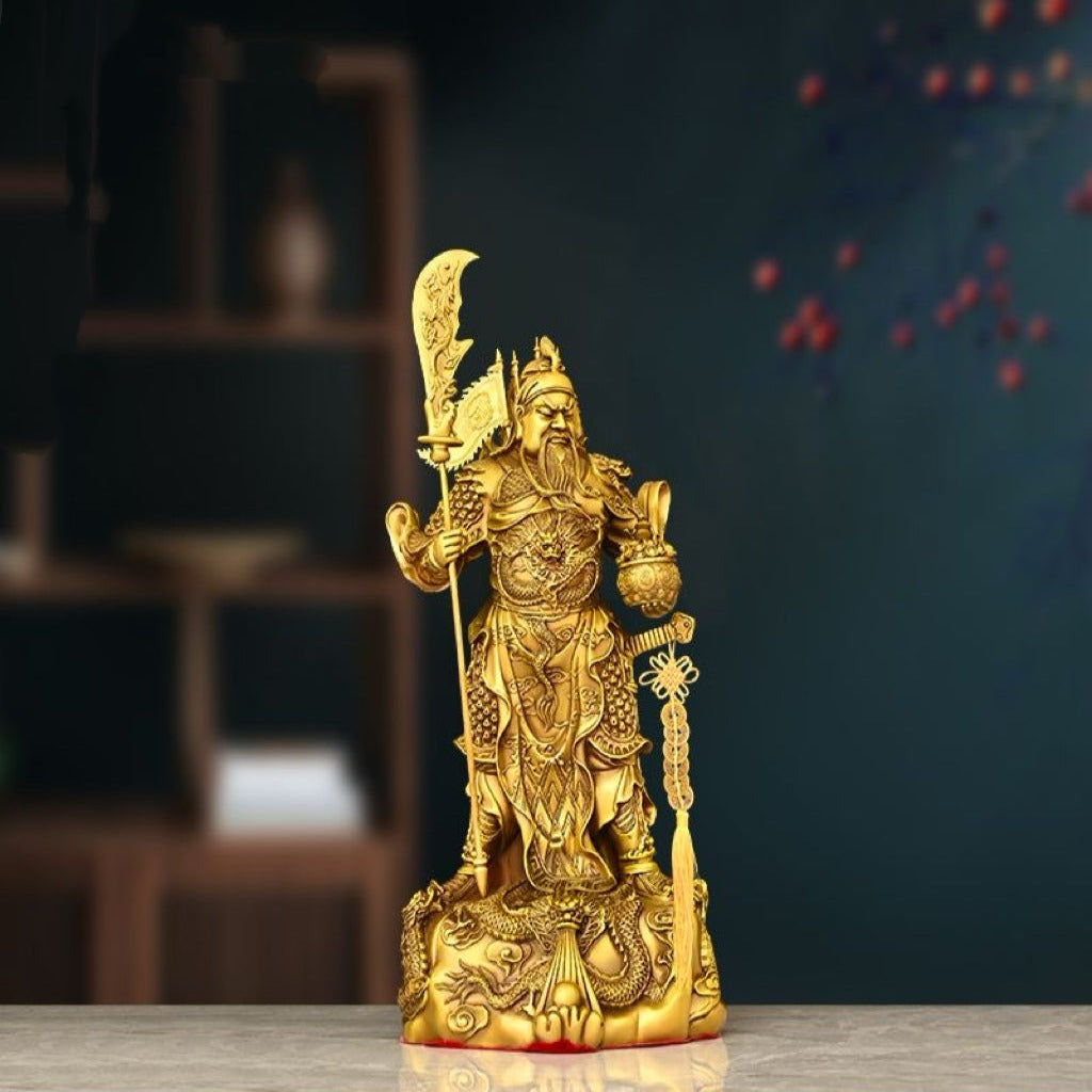 Hold Treasure Brass Statue Of Guan Di