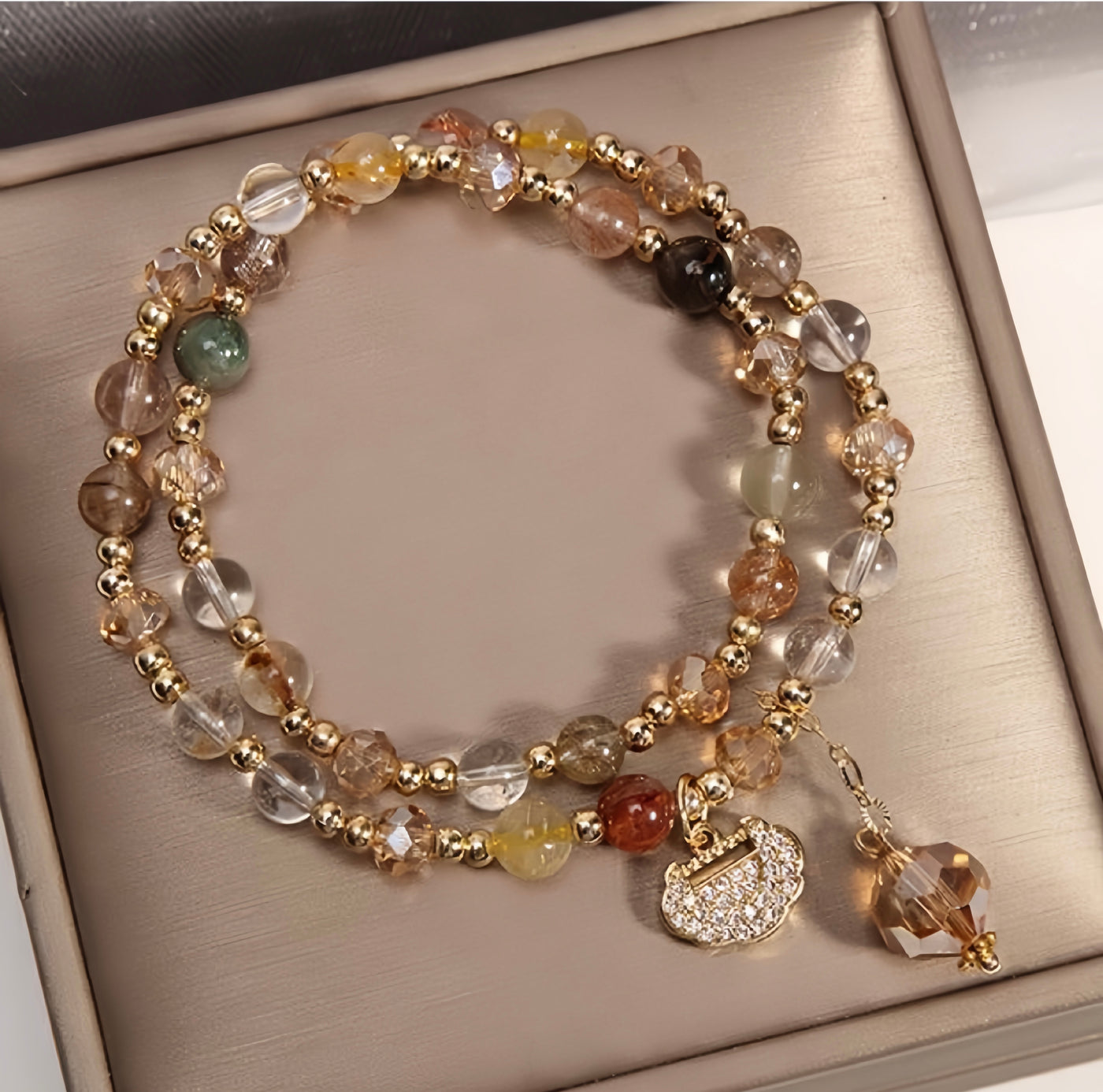 Semi-precious Stone colorful Hair Crystal Bracelet