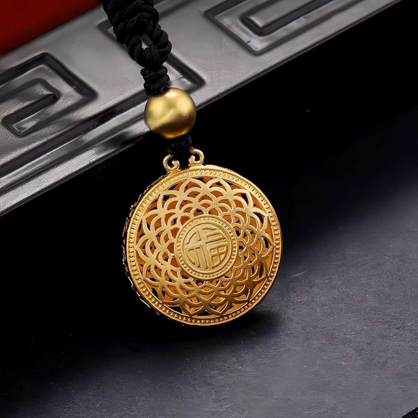 Gld Plated Fortune Lotus Pendant  (without chain)