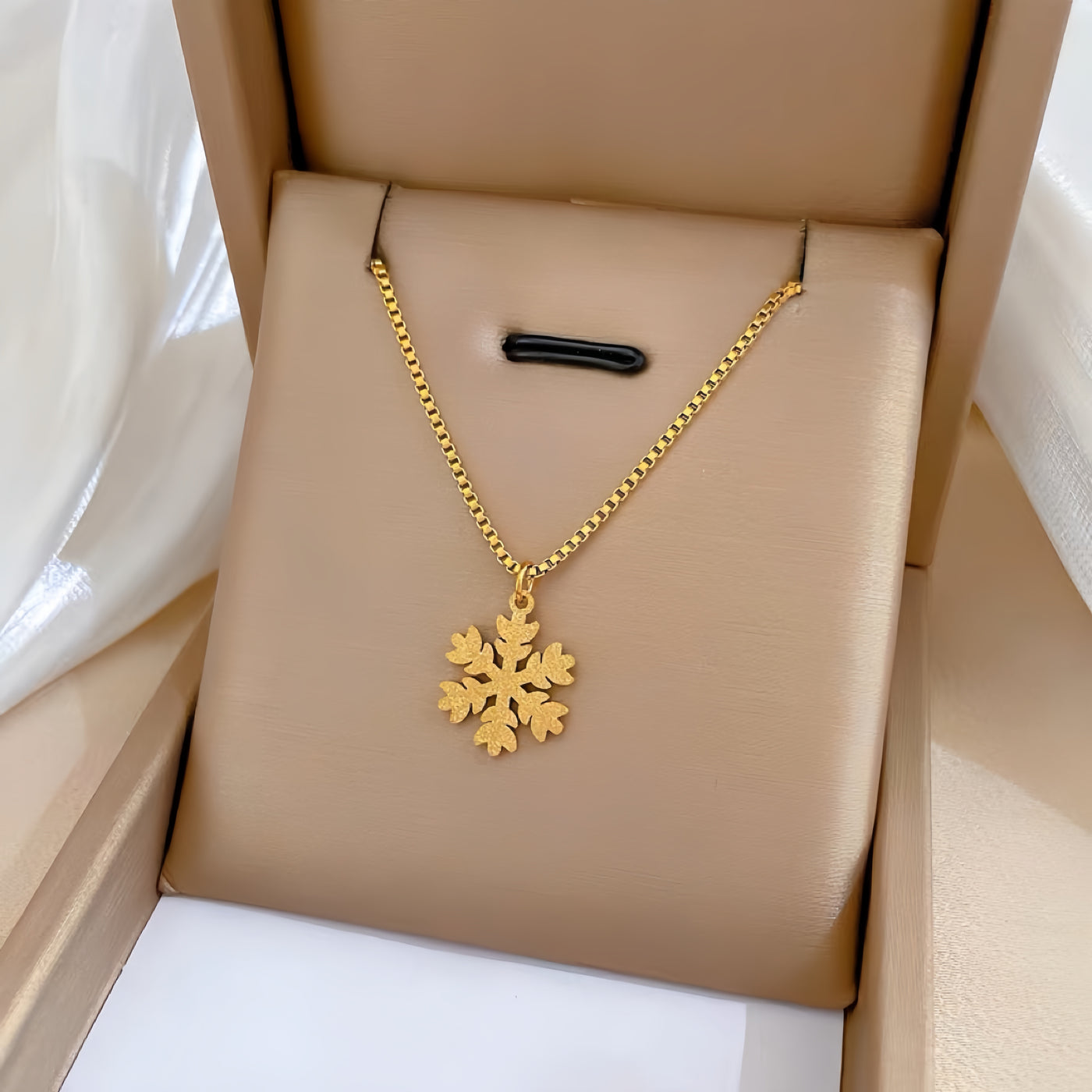 Snowflake Gold Plated Pendant Necklace