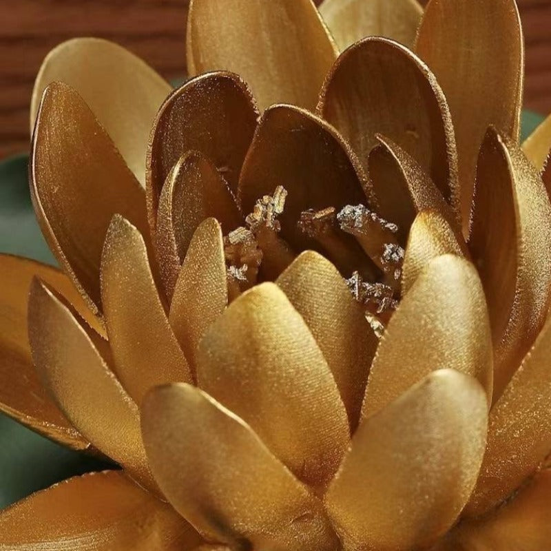 Ceramic Handmade Golden Water Lily Incense Holder