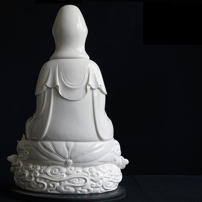 Handmade White Ceramics Purifying Bottle Guanyin