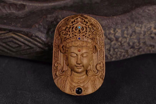 LaoShan Sandalwood Avalokitesvara Pendant