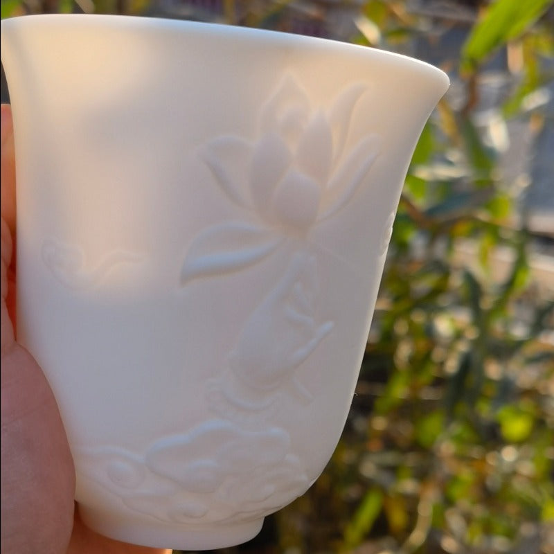 Handcrafted Lotus Buddha Hand-Held Teacup