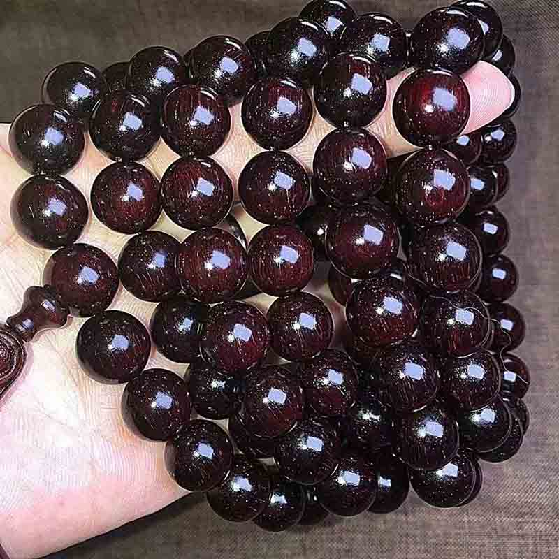Indian Pterocarpus Santalinus rosary beads  108 beads rosary  Sandalwood rosary beads  Sacred wood rosary  Traditional Indian rosary  Handcrafted Santalinus rosary  Meditation beads  Hindu prayer beads  Spiritual rosary  Indian sandalwood prayer beads  Religious rosary