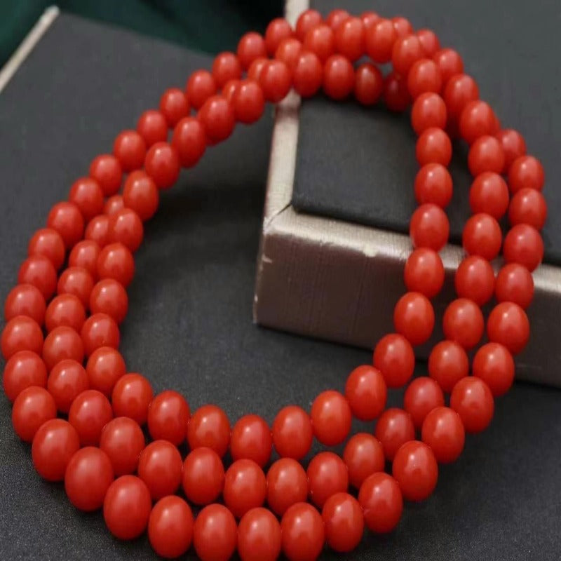 Natural Quality Baoshan South Red Agate Necklace And Bracelet With Dual Purpose Buddha Beads