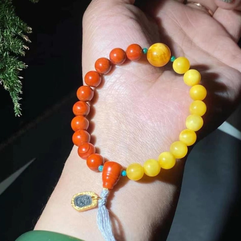 South Red Agate With Beeswax Bracelet