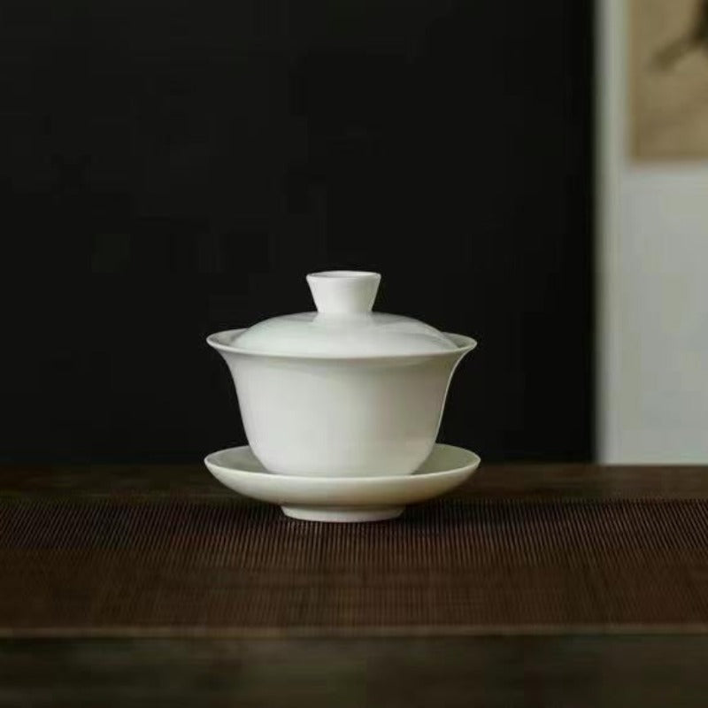 White Porcelain Covered Bowl