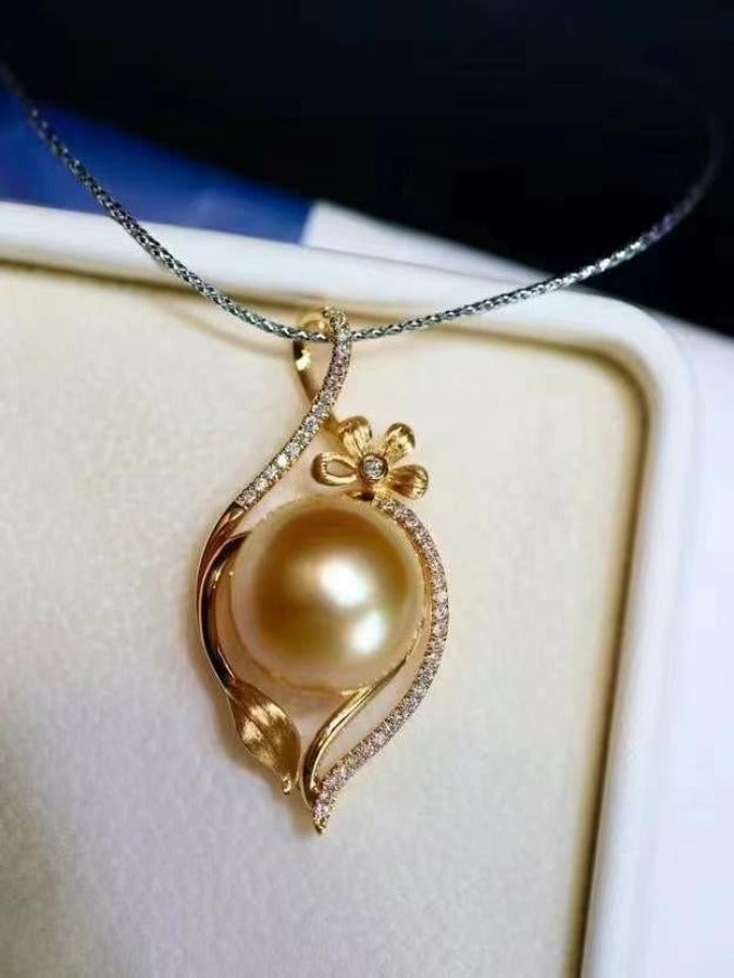 Natural Philippine South Sea Gold Pearl Bead Pendant