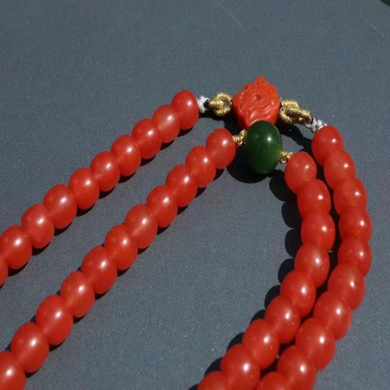 Cherry red South Red Agate Necklace