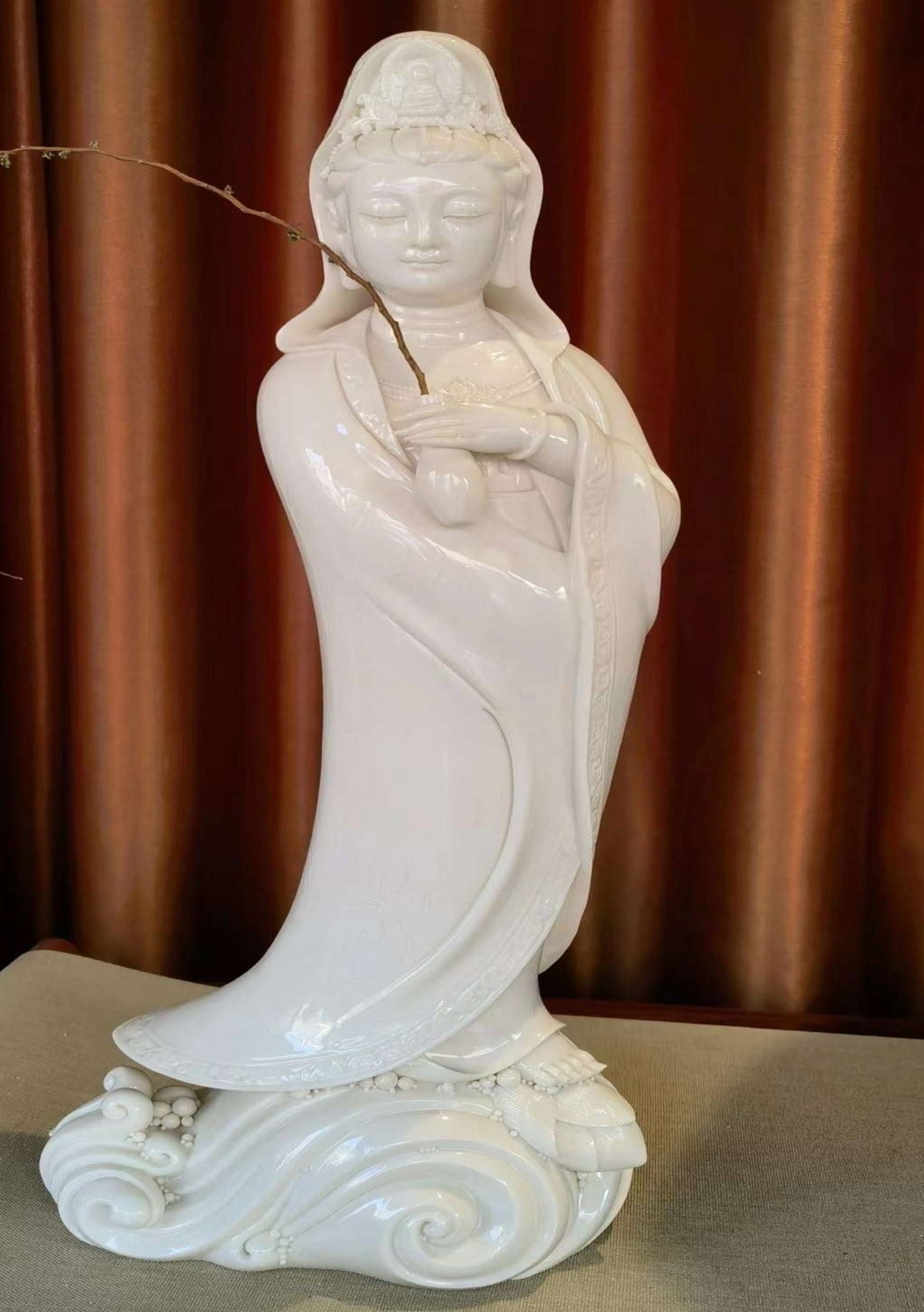 White Porcelain Vase Guanyin Buddha Statue