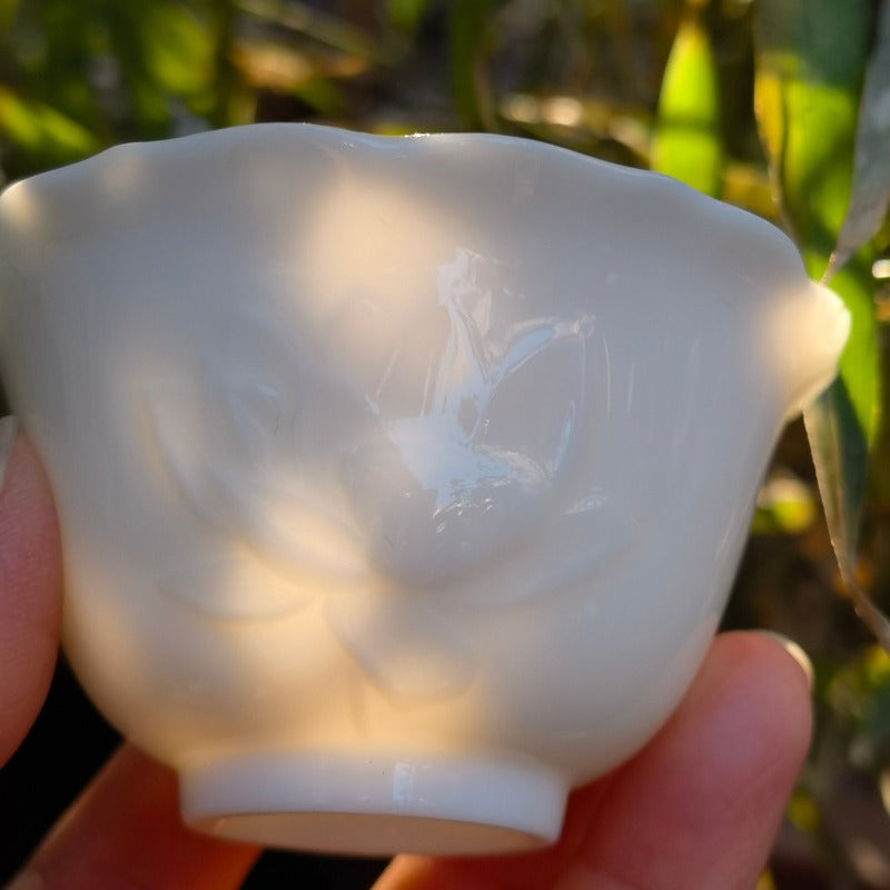 Hand made Lotus Glossy Teacup