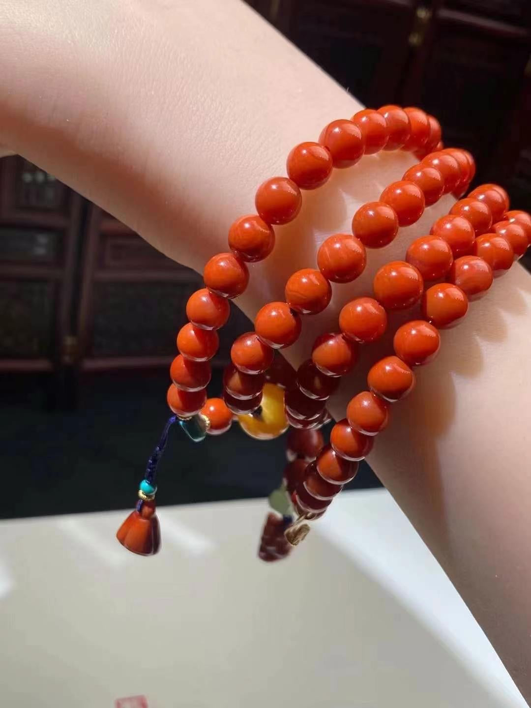 Original Natural South Red Agate Necklace And Bracelet For Dual Purpose
