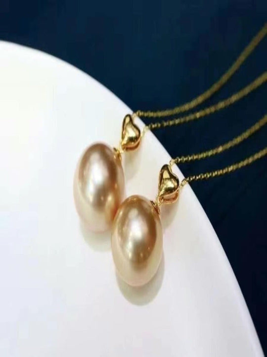 Natural South Sea Gold Pearl Bead Heart Pendant