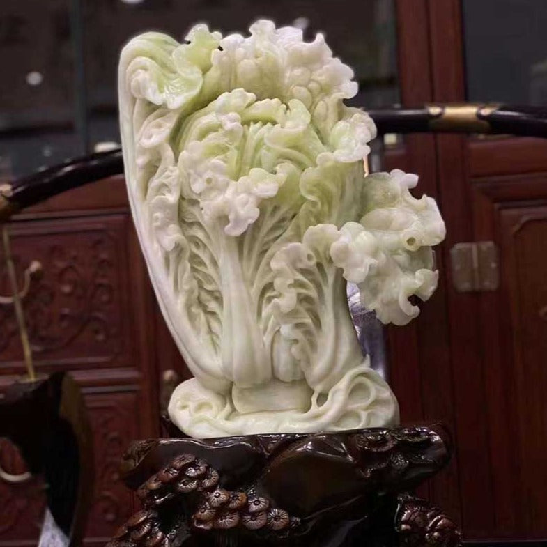 Hand-Carved Jade Cabbage Ornament