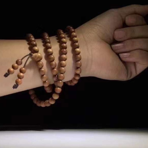 Laoshan Sandalwood 108 Rosary Beads With Necklace And Bracelet For Dual Purpose