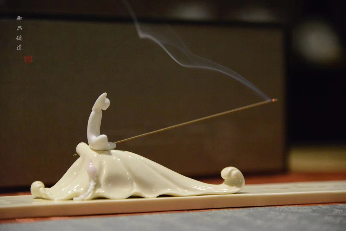 White Porcelain JiangTaiGong Fishing Incense Insert