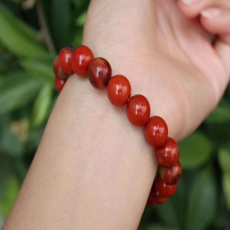 South Red Agate Collector's Grade Single Circle Bracelet