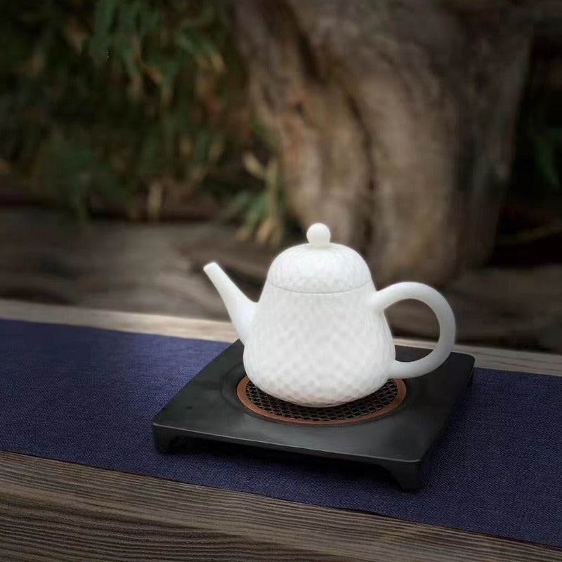 White Porcelain Yuan Bao Teapot