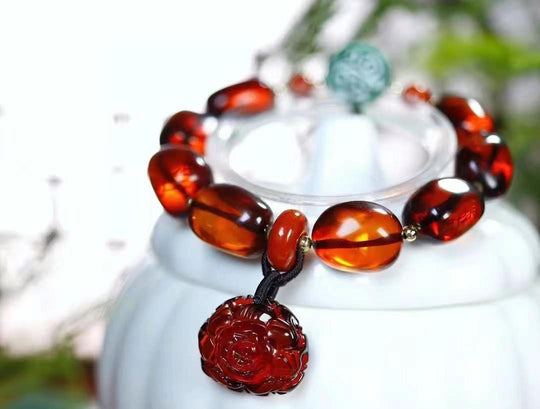 Pure Natural Blood Amber Bracelet