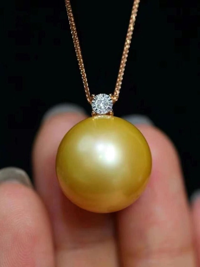 Extra Large Philippine Natural Gold Pearl Bead Pendant