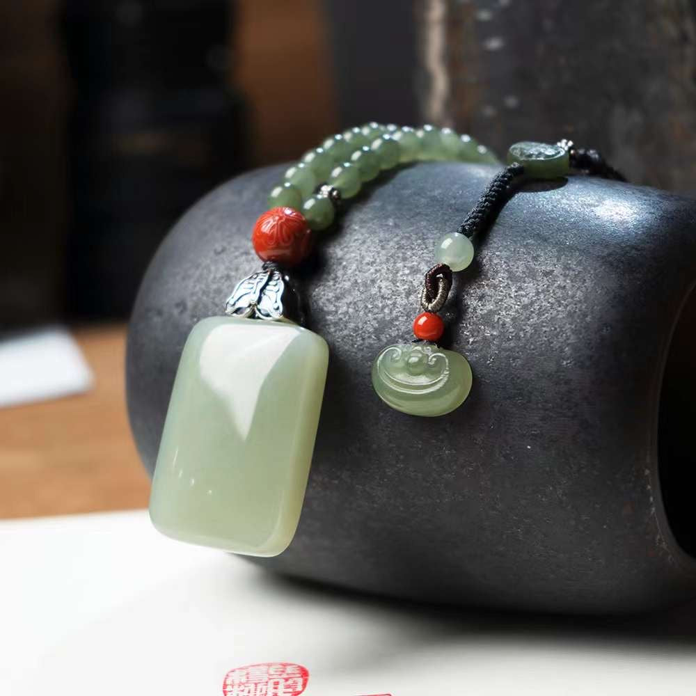 Ice Species Old Hetian Jade Fluorescent Lake Green Peace And Nothing Sign